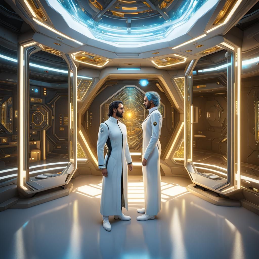 Arcturian Profile Hologram in Futuristic Hospital