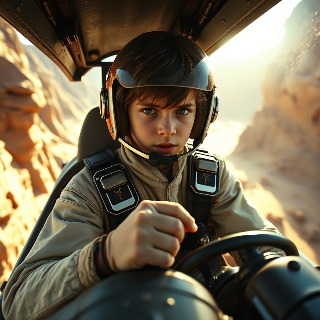 Young Luke Skywalker in Cinematic Flight through Beggars Can...