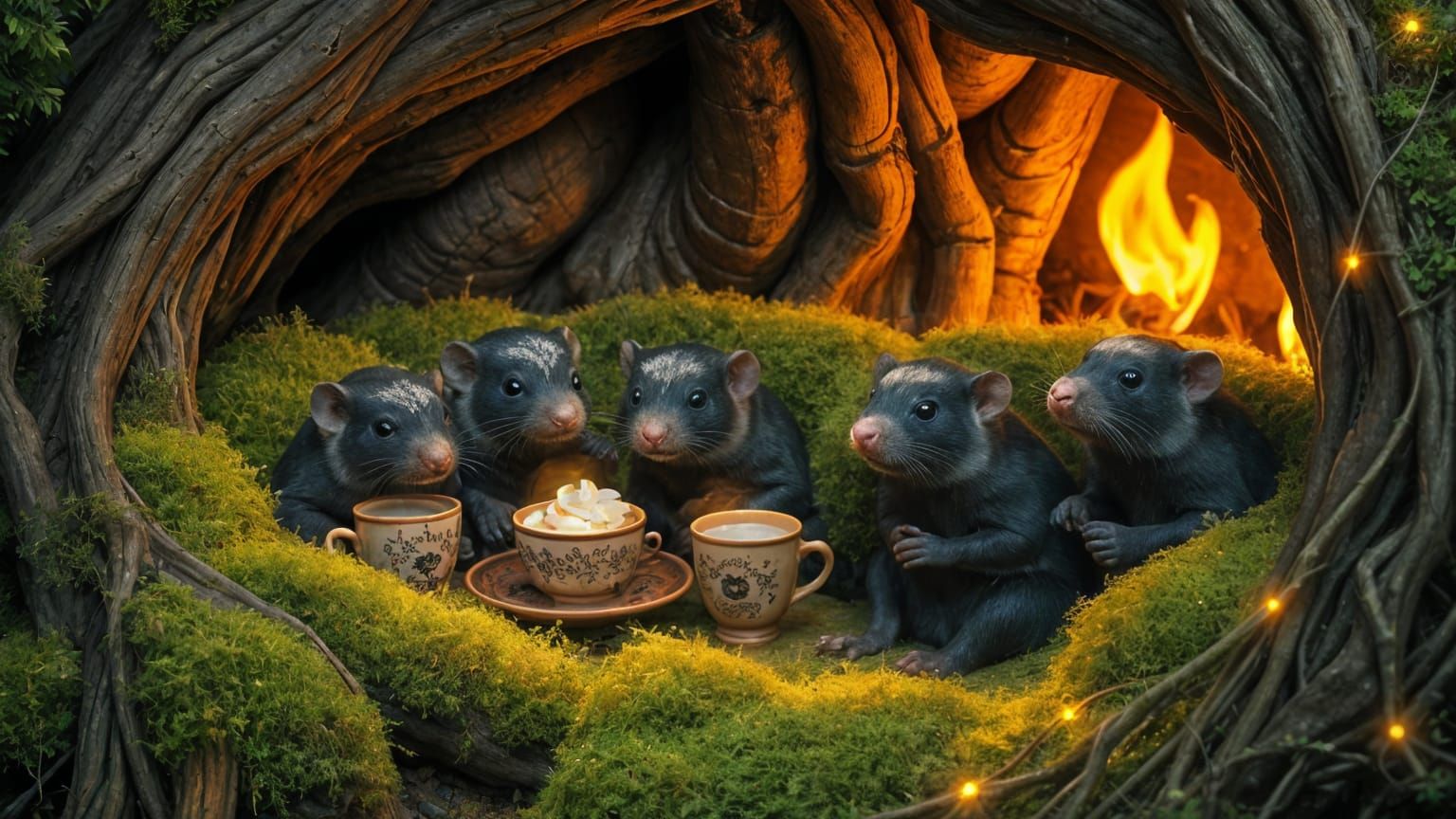 Mole Rat Family Cocoa in Cozy Den
