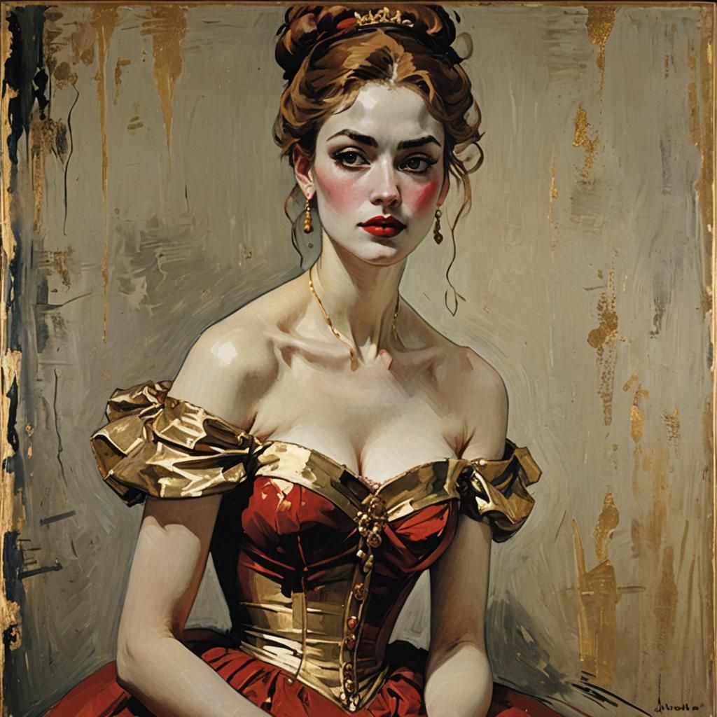 Victorian Woman Portrait in Impressionist Style