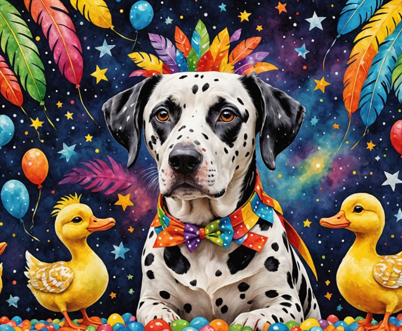 Carnaval in Vibrant Cubist Style