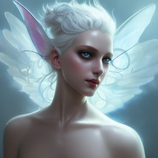 Three-Eyed Fairy Goddess Portrait in Digital Art Style