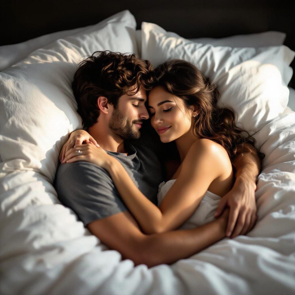 Intimate Couple Portrait in Dramatic Black & White
