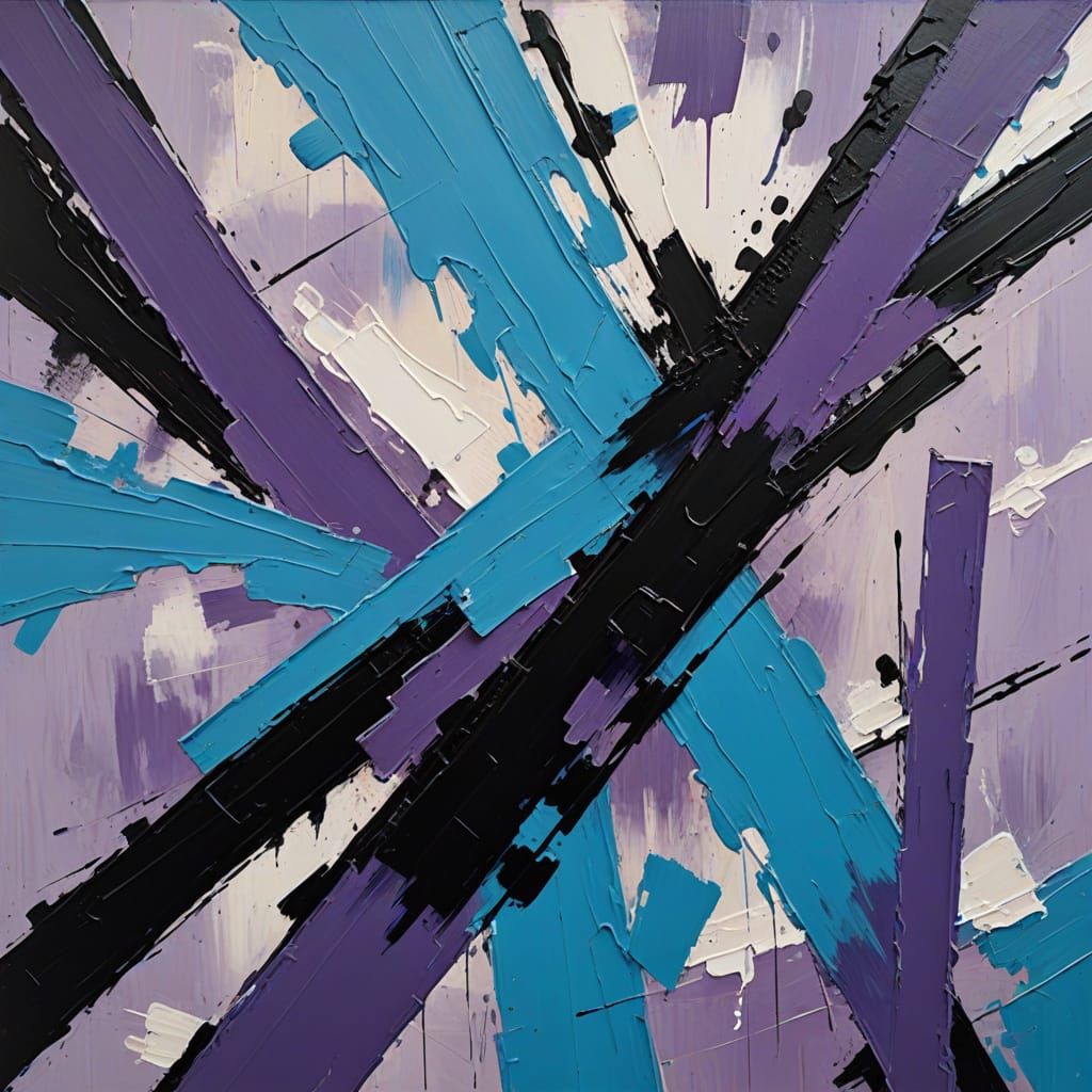 Energetic Abstract Expressionist Portrait in Vibrant Colors