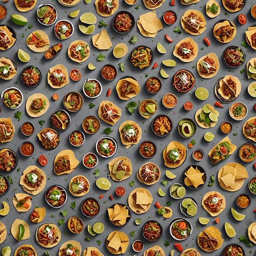 Authentic and Colorful Display of Mexican Food