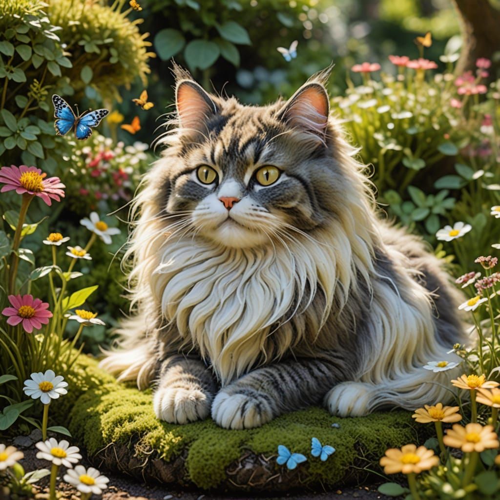 Cat Garden: A Serene Miniature World