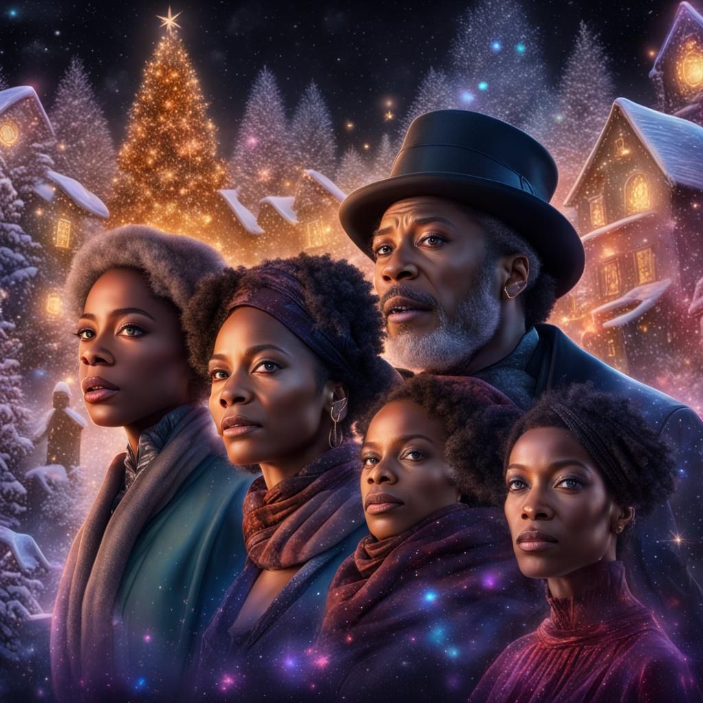 Black Christmas Carol: Holographic Astral Illustration