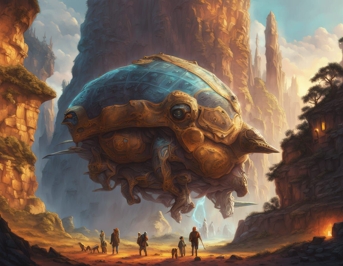 Diverse Adventurers Enter Mysterious Cave in Vibrant Sci-Fi ...