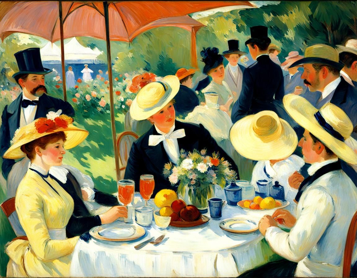 Elegant Garden Party in Impressionist Style