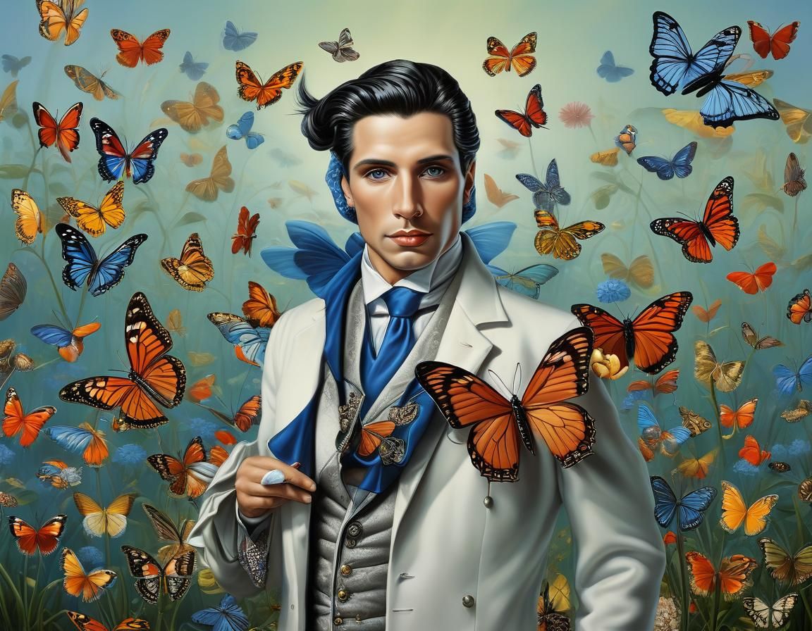 Barney Google at Butterflies Convention, Surreal Art