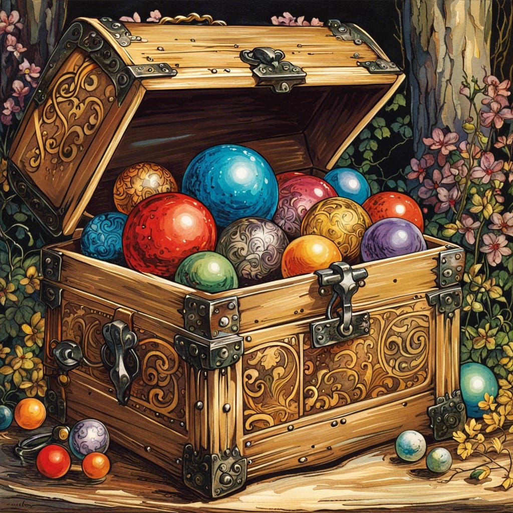 Fairytale Chest of Puzzle Balls in Anime Style