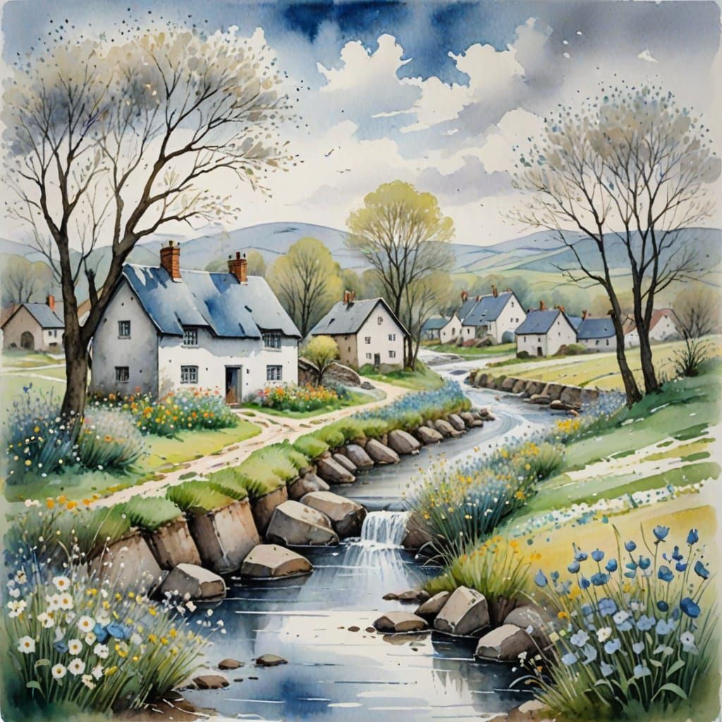 Village in Spring Bloom