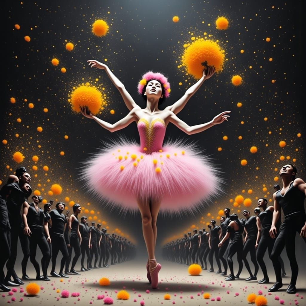 Extraterrestrial Ballerina in Graffiti Art Style