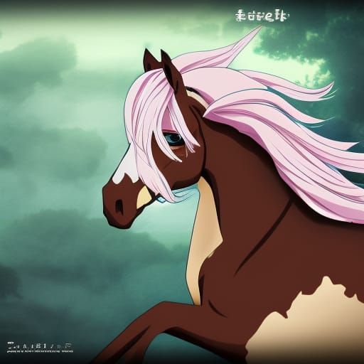 Anime Horse in Japanese Manga Style