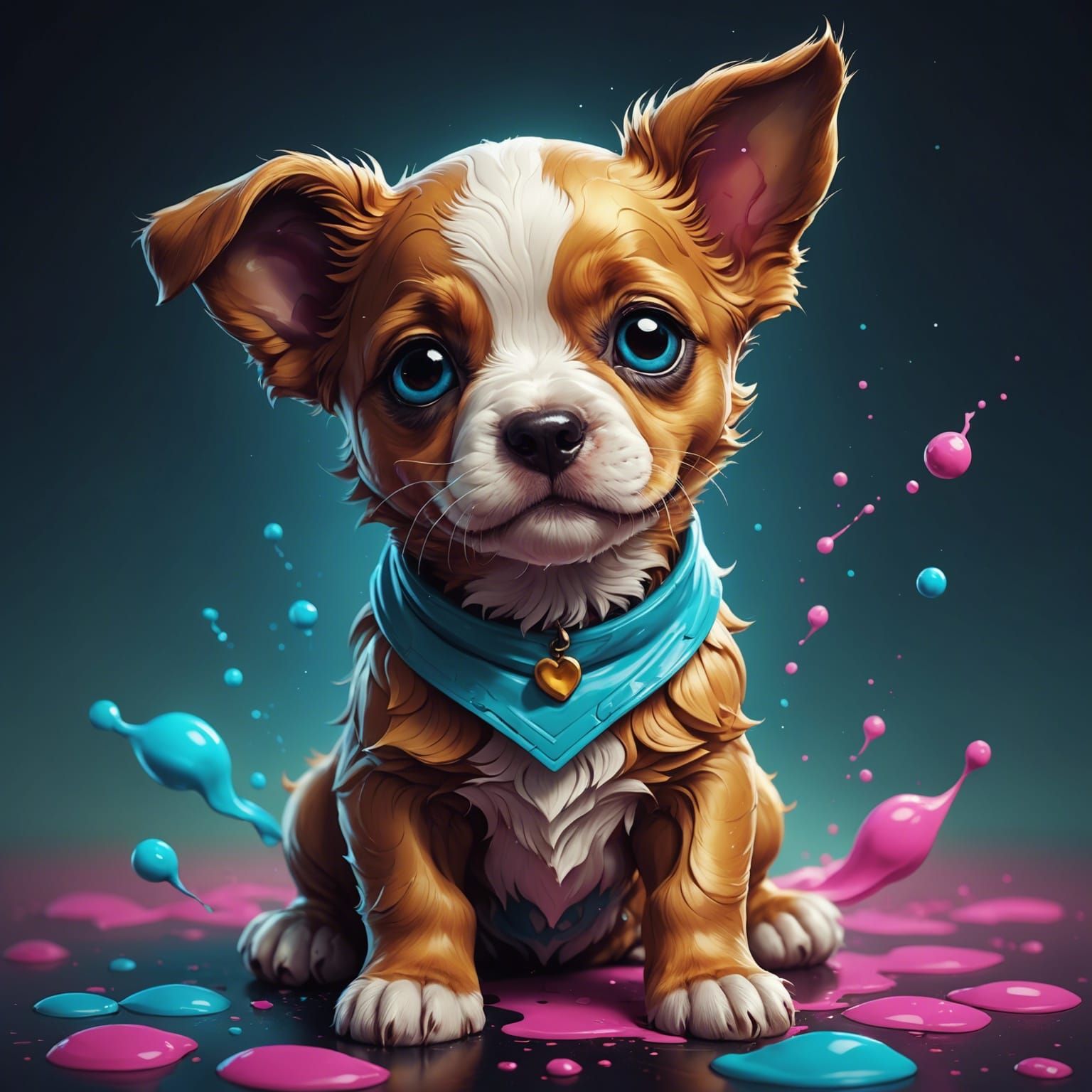 Adorable Puppy in Hyperdetailed 3D Digital Art