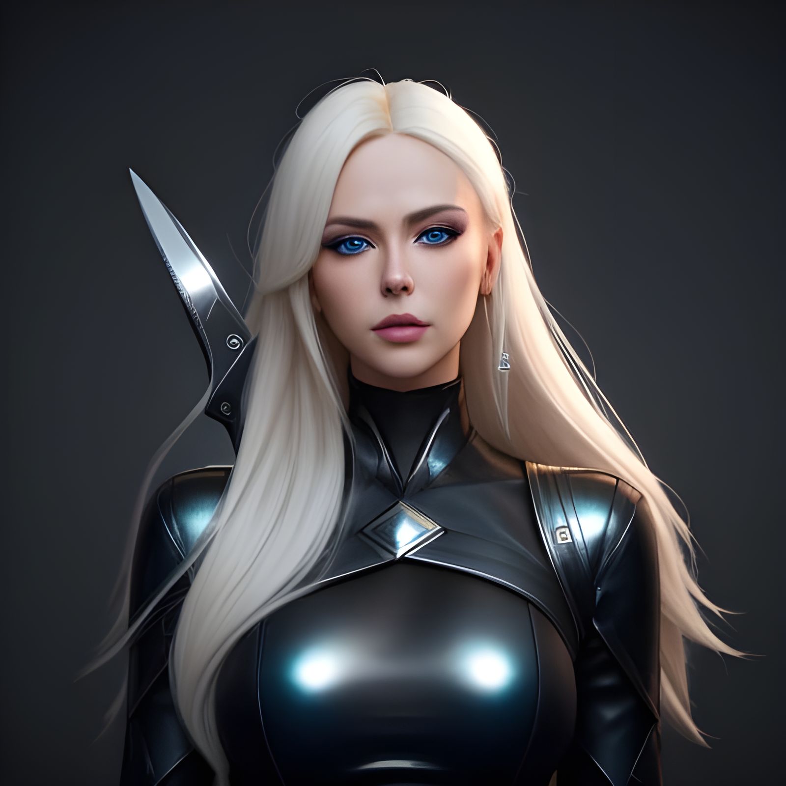 Elegant Edgy Portrait in Cyberpunk Aesthetic