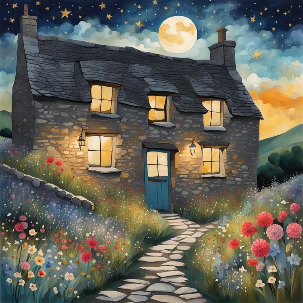 Cosy Stone Cottage in Cotswold Valley Collage