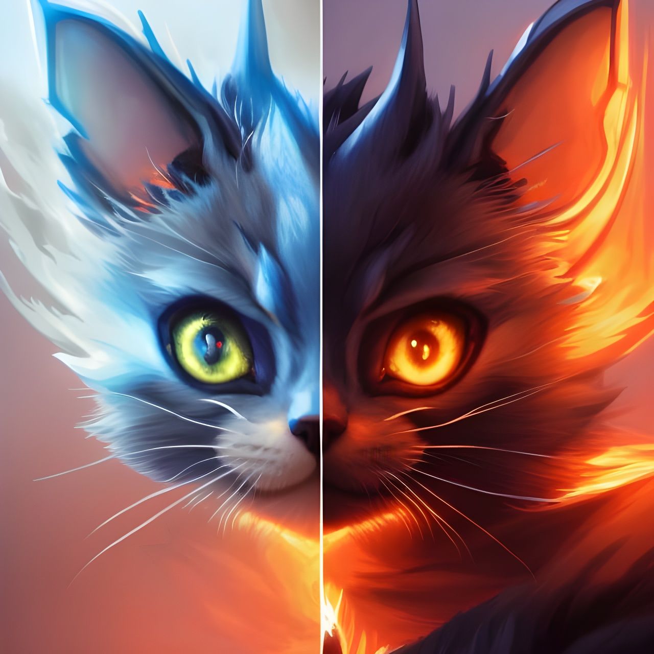 Fire&Ice cat spirit
