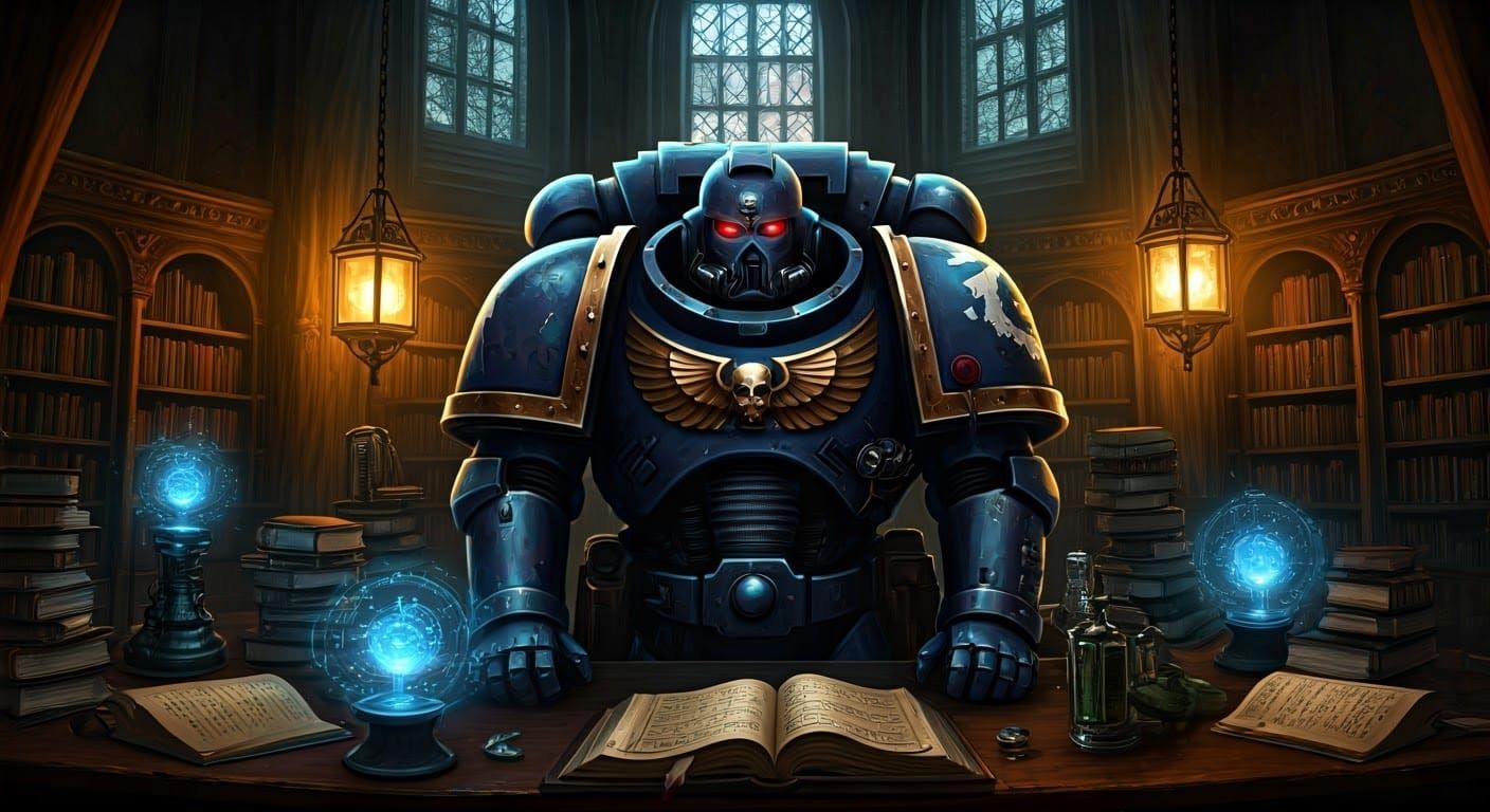 Space Marine Techmarine in Mystical Library