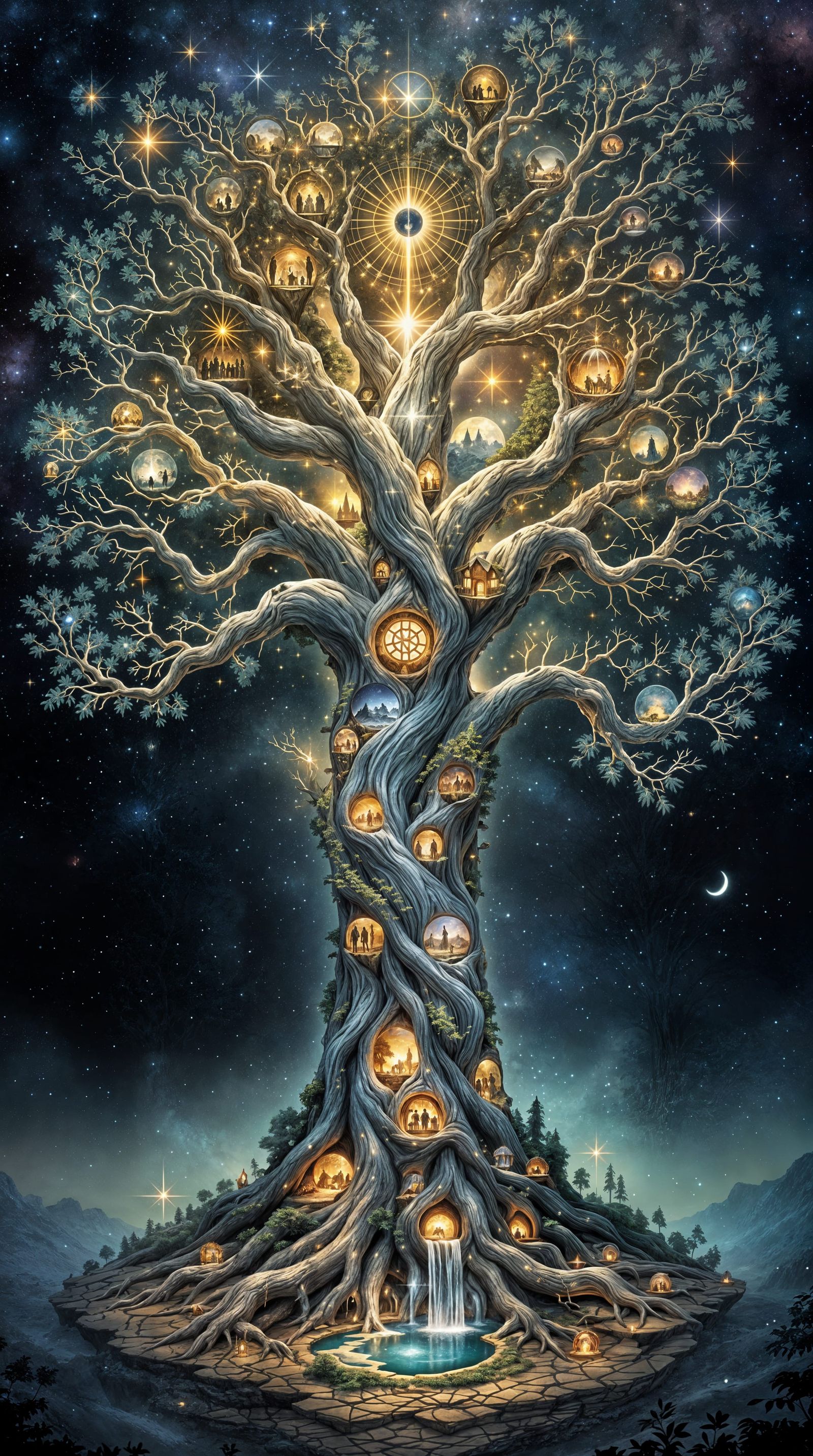 Ethereal World Tree with Norse Realms