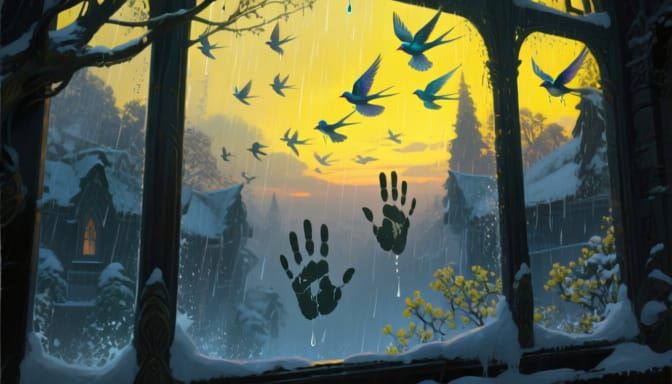 Fantastical Rain Network Guards Winter Borders in Twilight