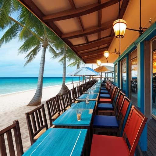AI Generated Beach Bar Scene