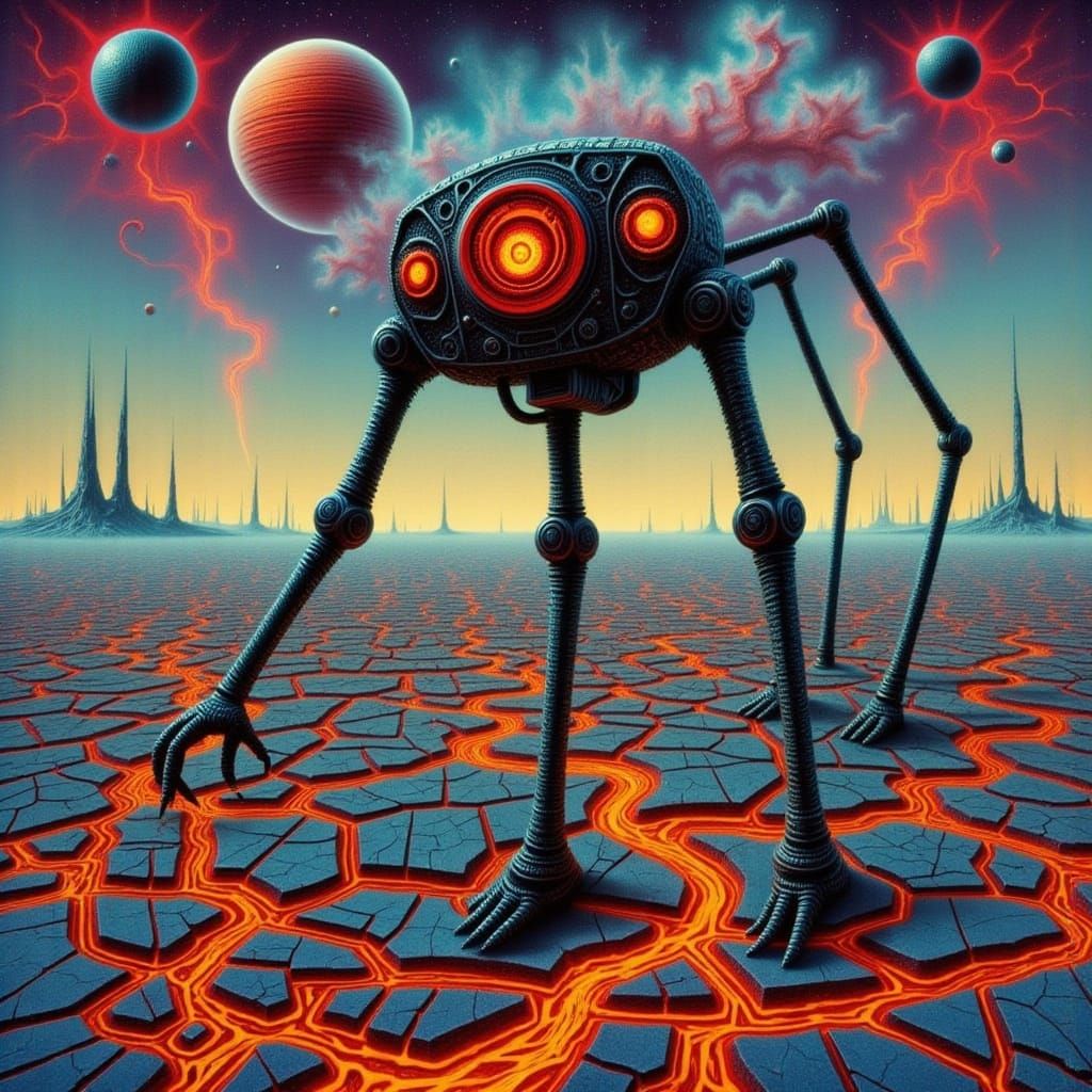 Slender Robot in a Minimalist Futuristic Style