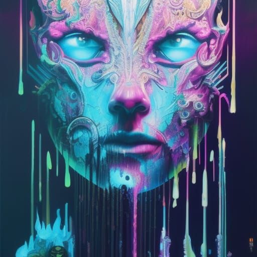 Android Cyborg in Cyberpunk Tech Noir Style