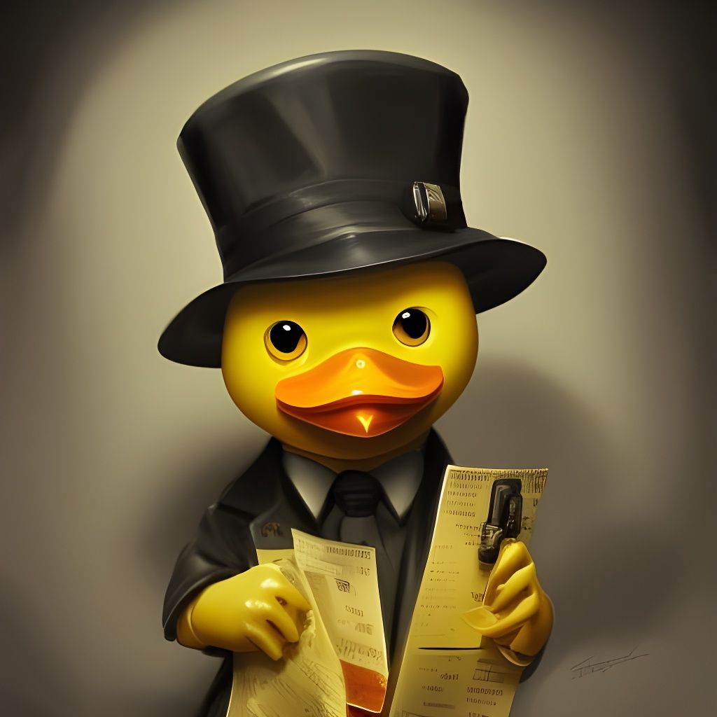 Film Noir Rubber Duck Detective Portrait