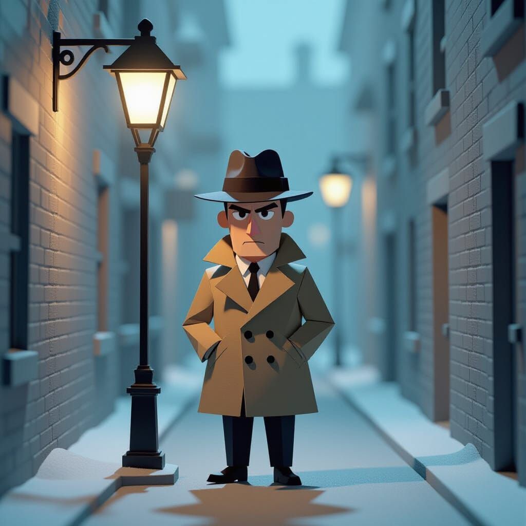 A serious 1950s detective inspired by Humphrey Bogart, in ca...