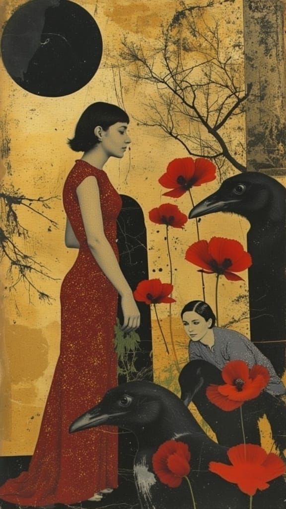 Ecstatic Golden Woman in Vibrant, Swirling Vienna Secession ...