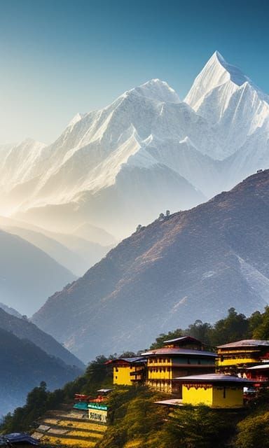 Mystical Himalayan Village in Winter
