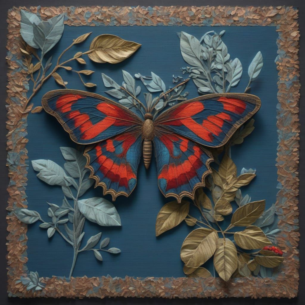 Surreal Ottoman Art with Midnight Moss and Bronze Accents