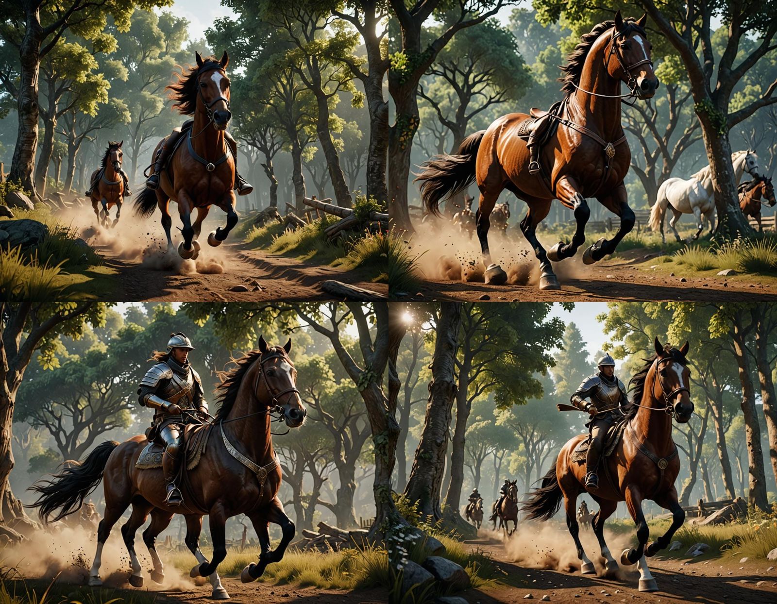 horse galloping 3D Game Cinematic Feel, Epic 3D Videogame Gr...