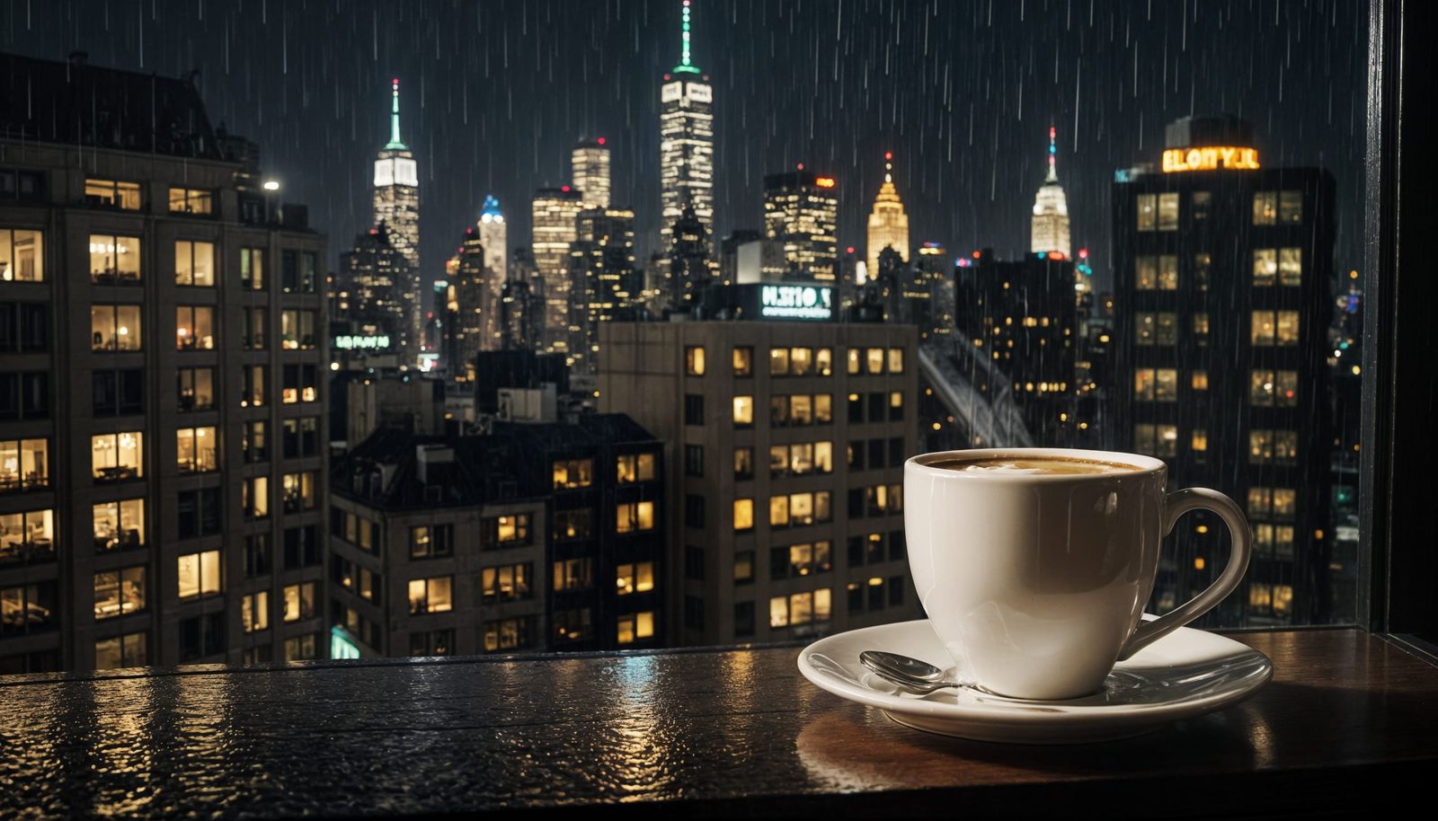 Rainy Night in New York: Coffee with a View