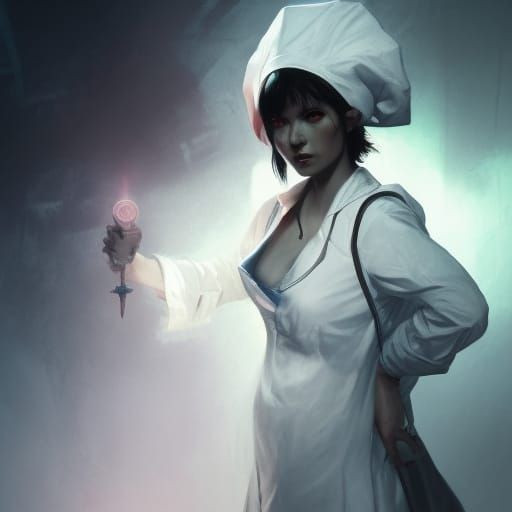 Dark Fantasy Nurse Concept Art in 8K Resolution