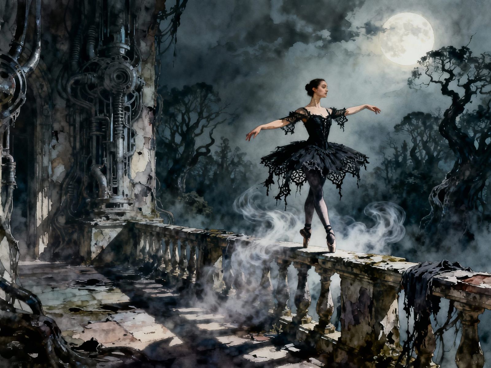 Gothic Ballerina's Haunting Pirouette