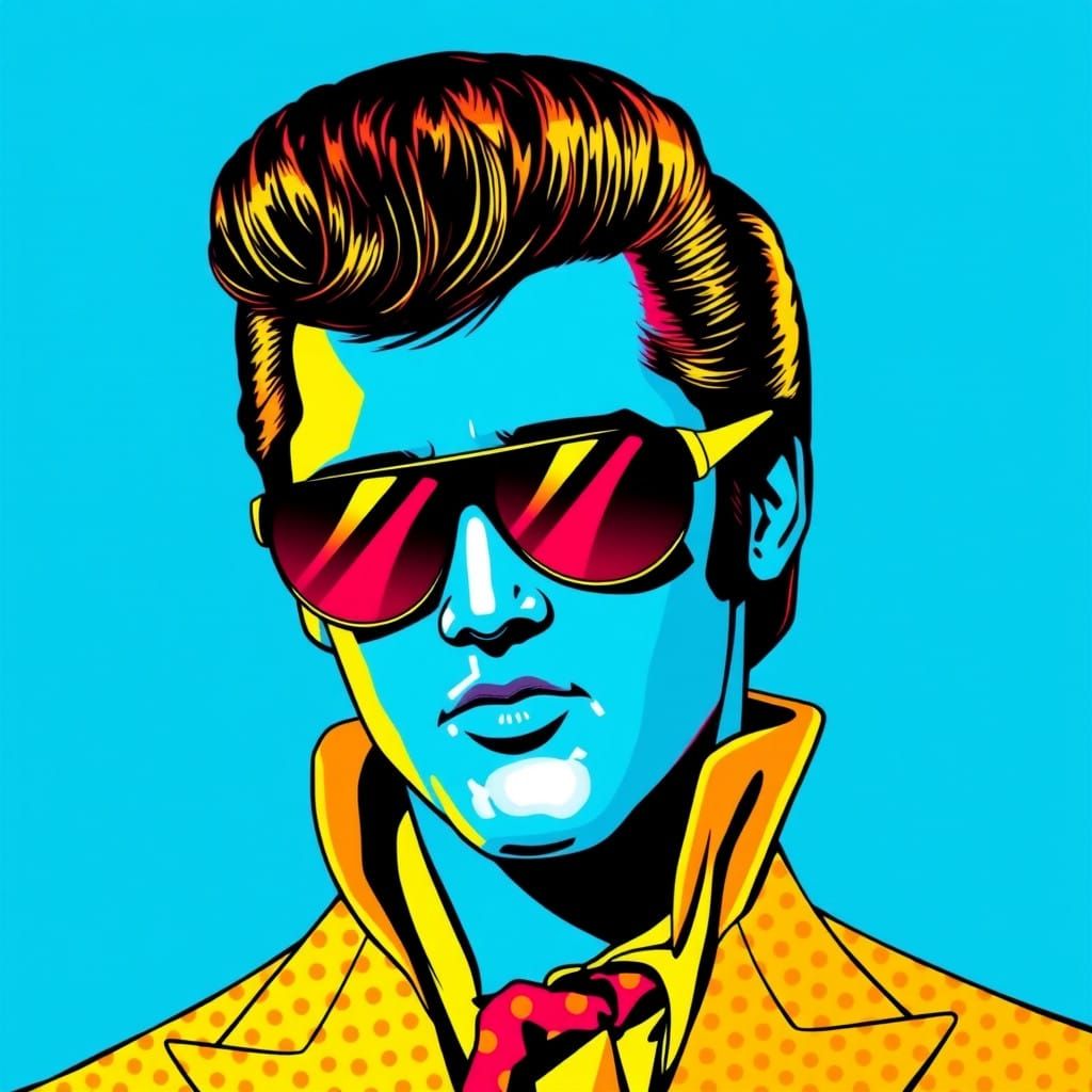 Elvis in Bold Pop Art Style