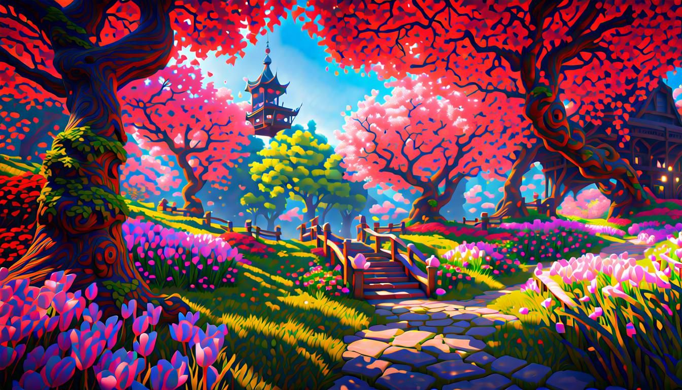 Epic Pixel Art Gaming World in Spring