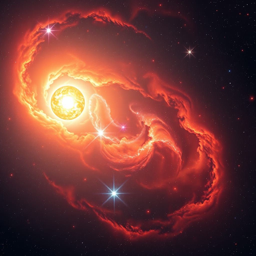 Breathtaking Galaxy Birth Amidst Radiant Stars in Cosmic Col...