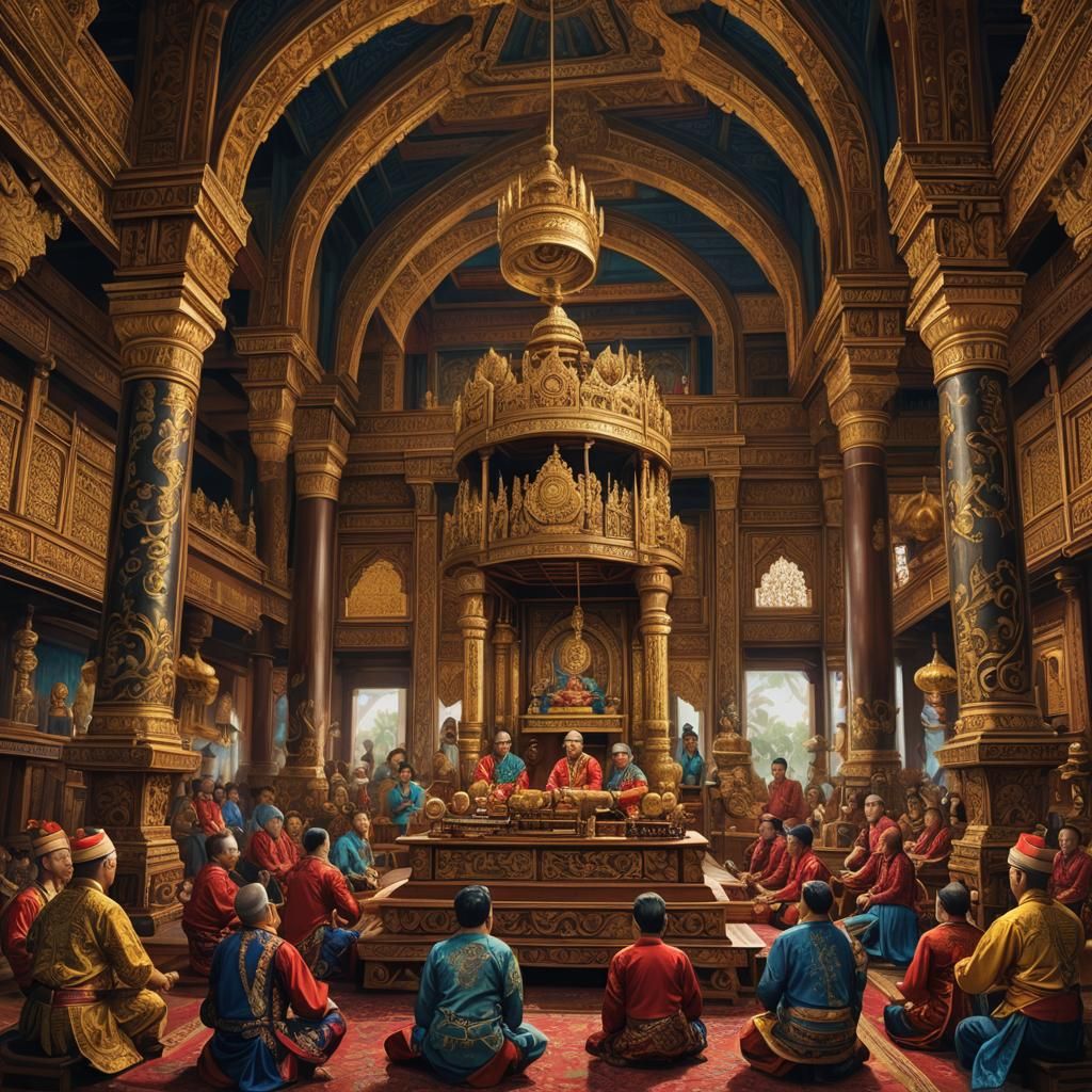 Gamelan Ensemble Performing in Pahang Royal Court