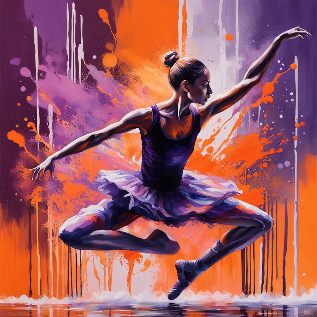 Underwater Ballerina in Graffiti Art Style