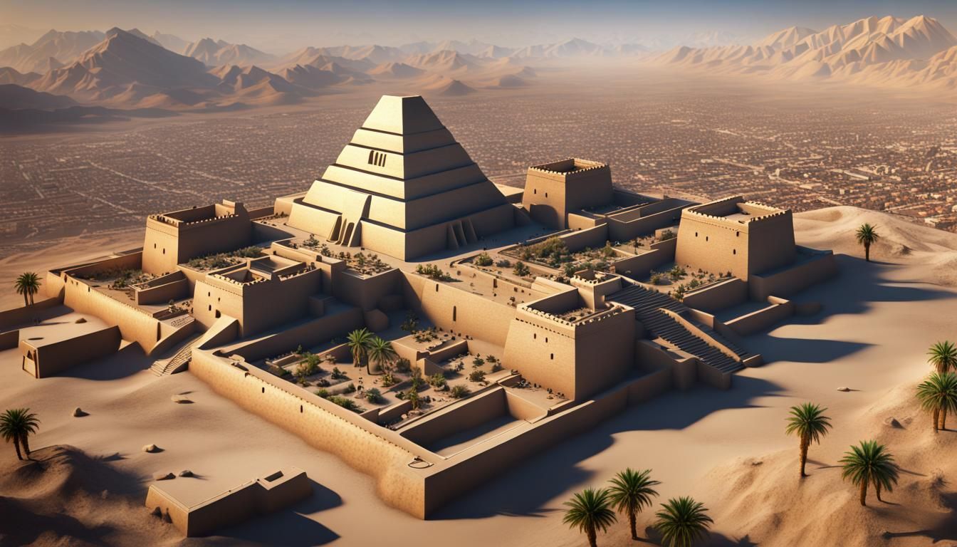 Mesopotamian Megacity Simulation in Photorealistic Style