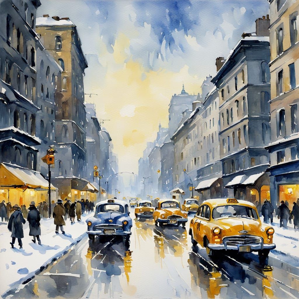 Impressions Of A Busy City Street