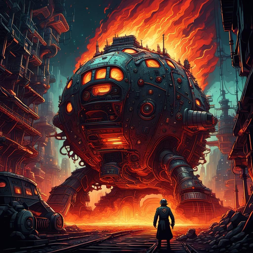 Dieselpunk Infernoland Breaking Off in Space