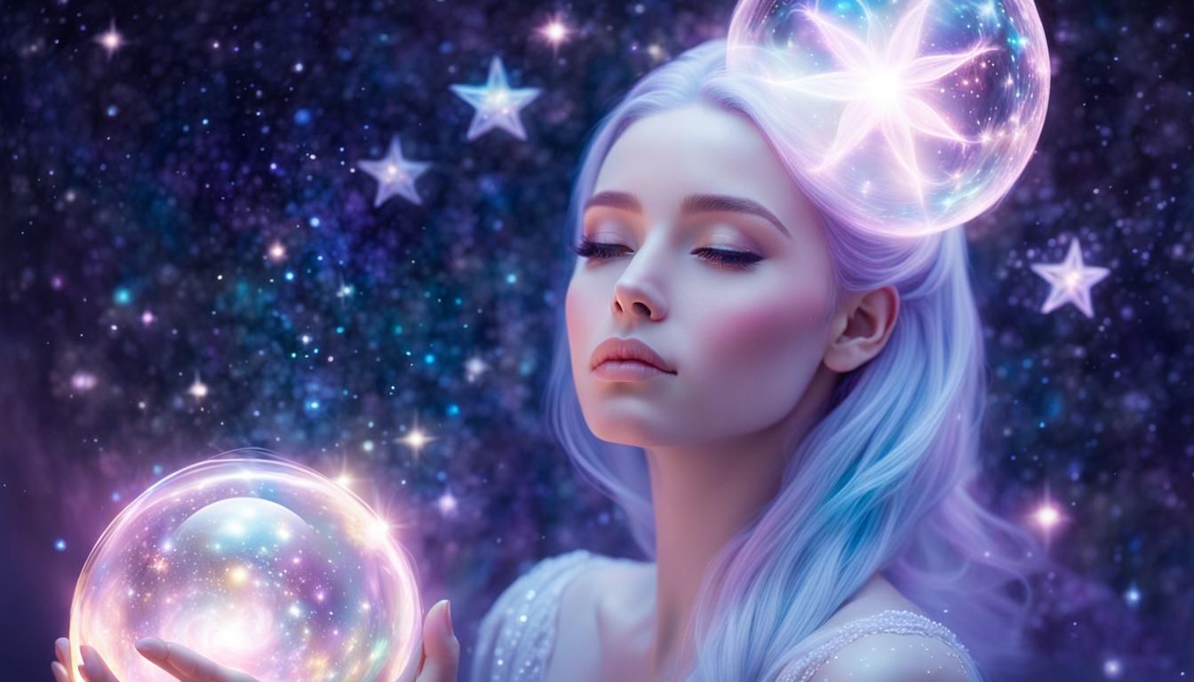 Ethereal Celestial Being Portrait in Pastel Watercolor