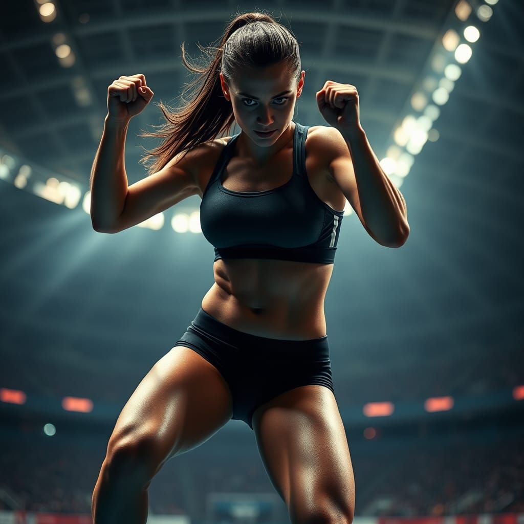 Female Olympic Athlete in Photorealistic Style