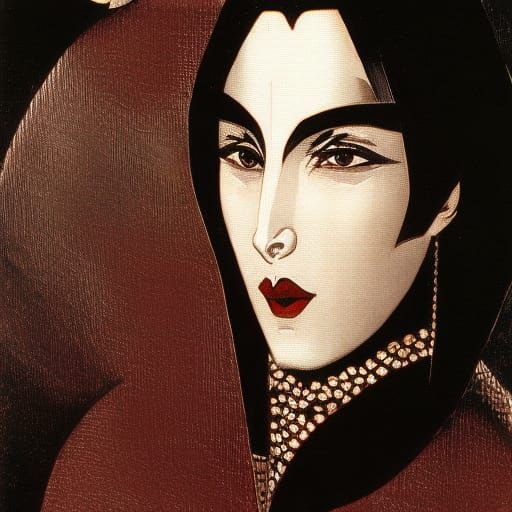 Vampire Lord Eating Onigiri: Classical Portrait