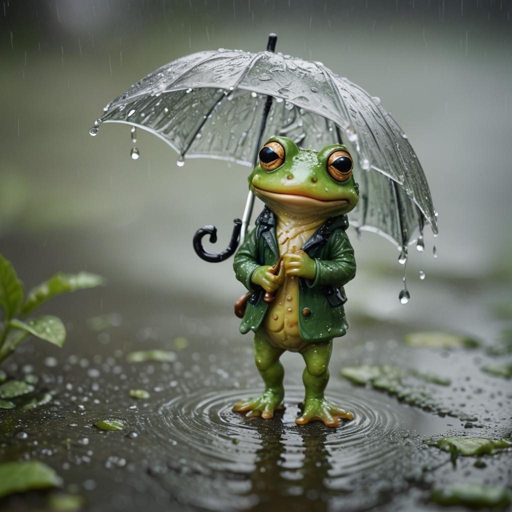 Anthropomorphic Frog with Umbrella: Radioluminescent Splash ...