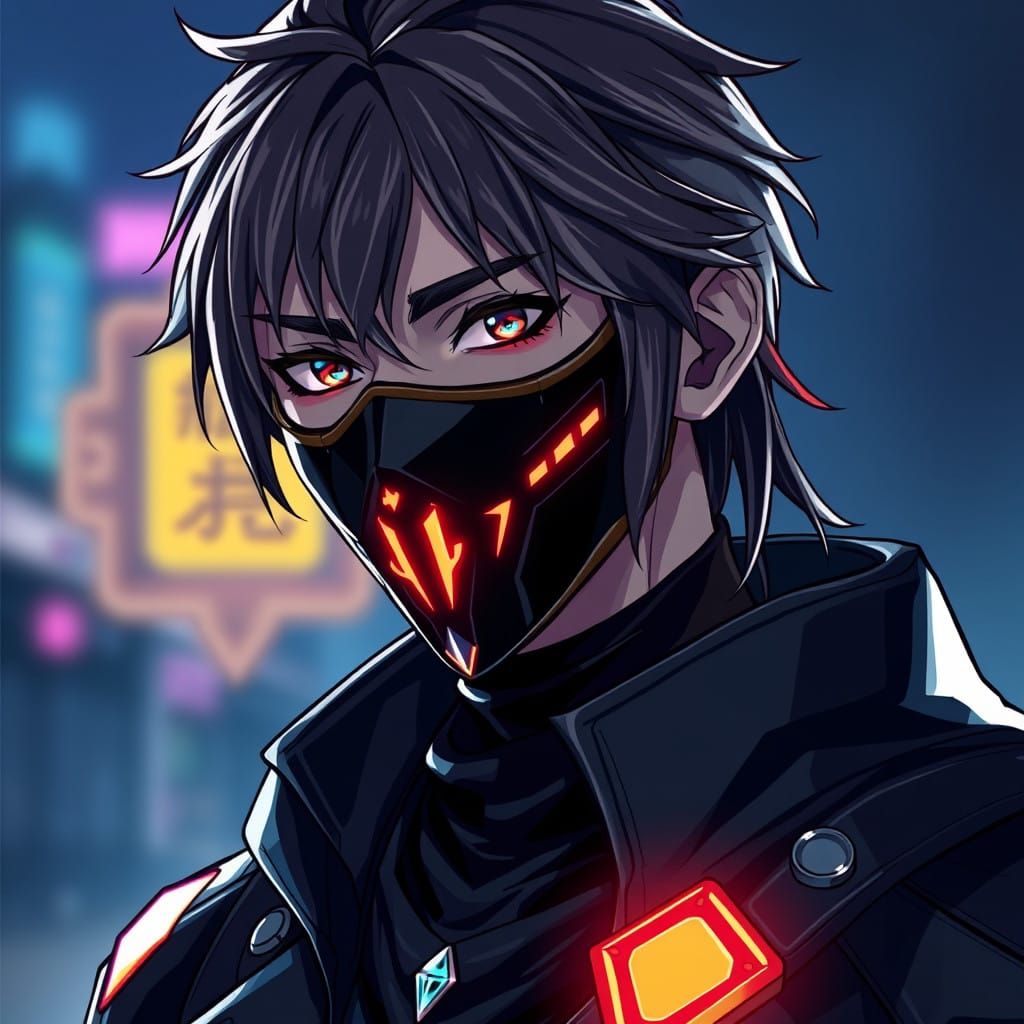 Dark Anime-Inspired Fortnite Skin with Futuristic Armor and....